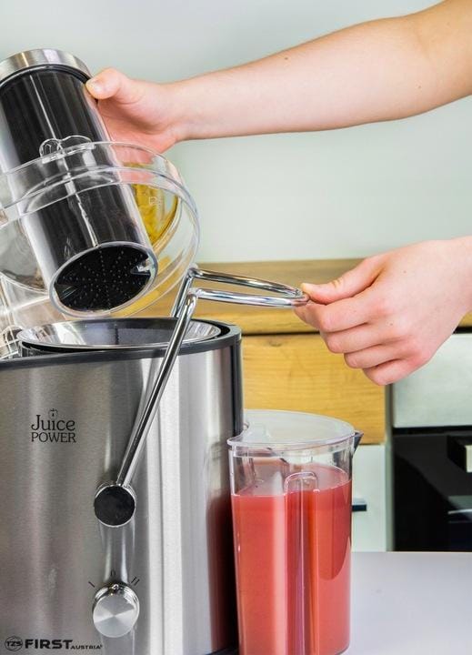 TZS First Austria Sapcentrifuge - Slowjuicer - Juicer 750ml - 2 standen - RVS - 800W - Met Pulpcontainer