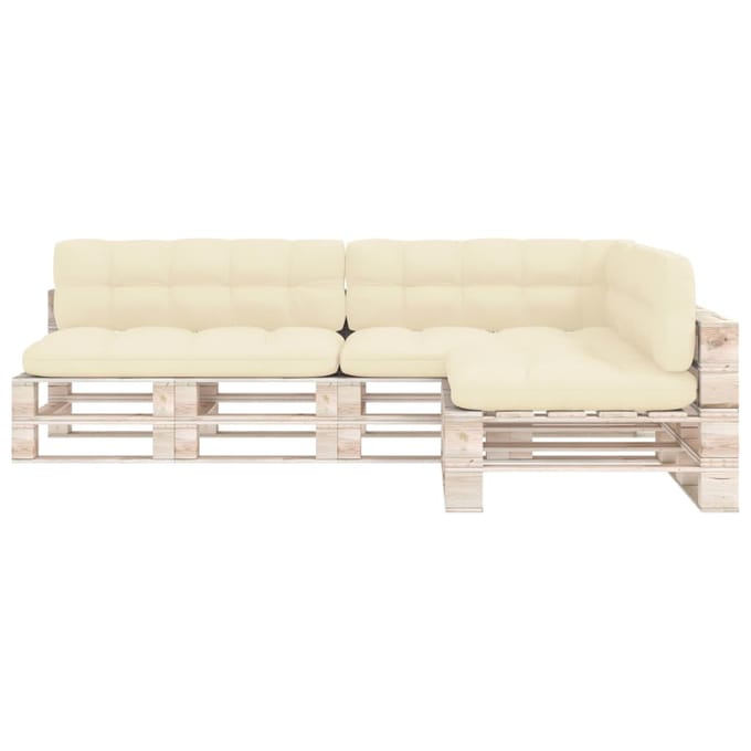 vidaXL - Bankkussens - pallet - 7 - st - crème