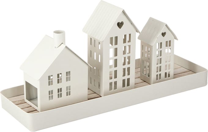 Stijlvol mini theelichthuisje als tafeldecoratie (15 cm)