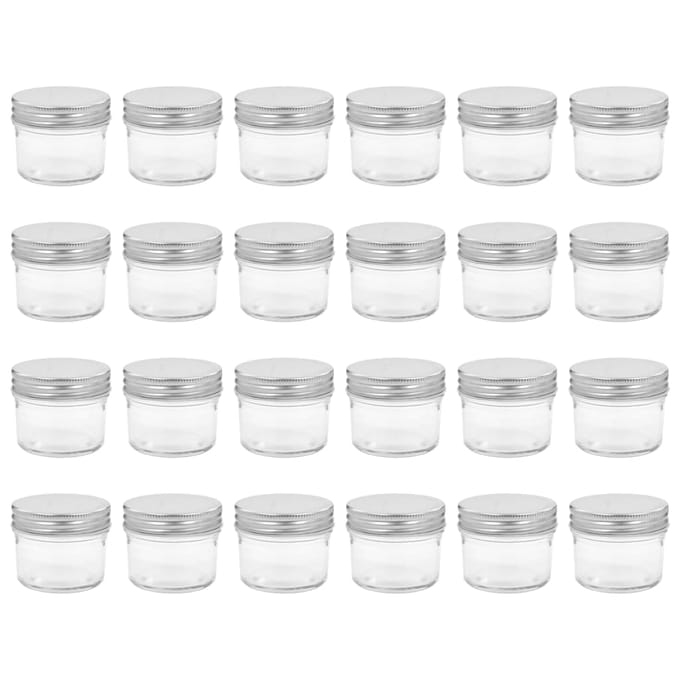 vidaXL - Jampotten - met - zilverkleurige - deksels - 24 - st - 110 - ml - glas