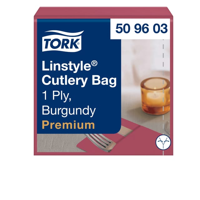 Pochette Tork Linstyle Premium 1-laags 390x390mm bordeauxrood 509603