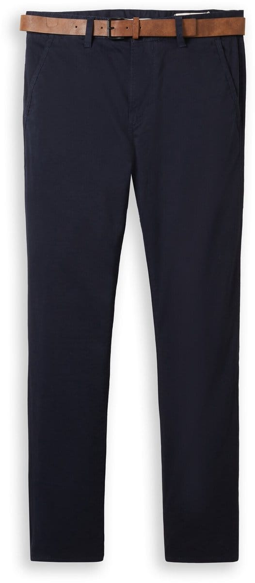 Tom Tailor Denim - Slim-fit chino met riem - Maat 29/30 - sky captain blue