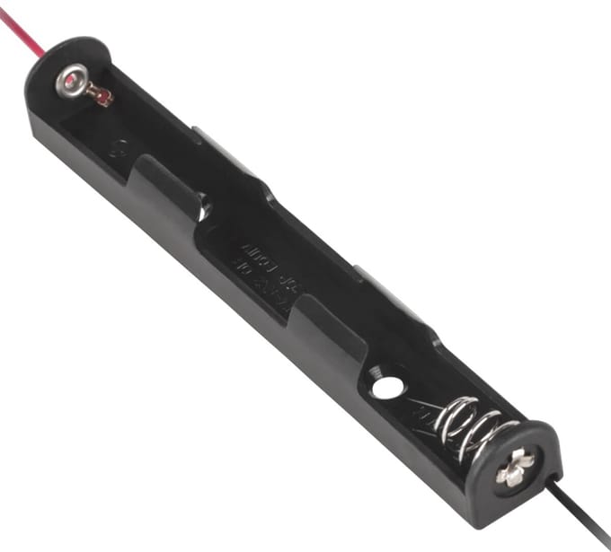 Batterijhouder 2x AAA - Rechthoek - Zwart