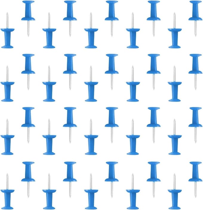 Kopspijkers Punaises - Standaard Pinnen - Berichten Vastpinnen - Herbruikbare Container - 2000 Stuks - Blauw