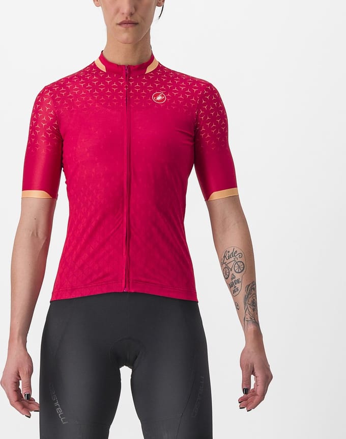 Castelli Fietsshirt Korte Mouwen Dames Rood - CASTELLI PEZZI JERSEY PERSIAN RED - S