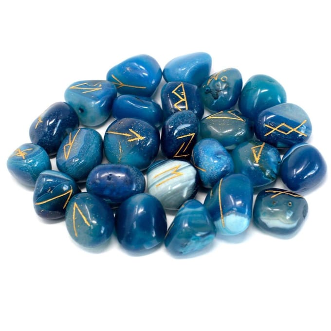 Indiase Runenstenen - Blauwe Onyx