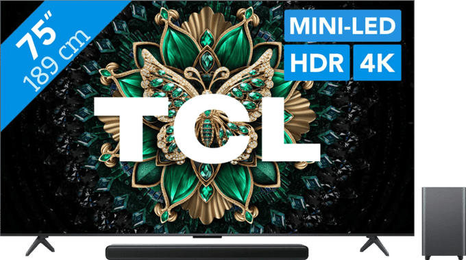 TCL 75" QD Mini-led C61K 4K (2025) + TCL S55H 2.1 Soundbar