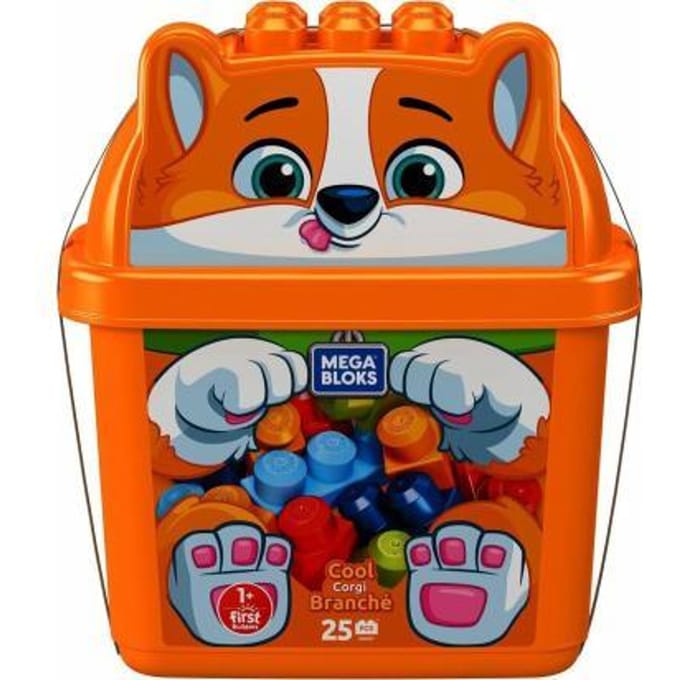 Fisher Price Mega Bloks Dierendoos Hond Corgi 25 blokken