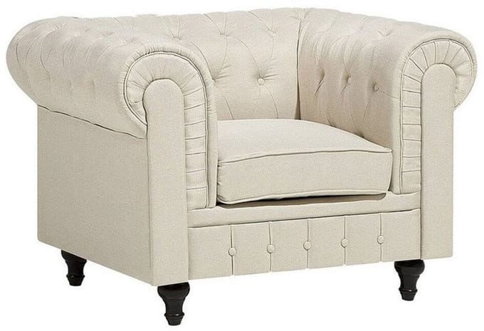 CHESTERFIELD - Chesterfield fauteuil - Beige - Polyester