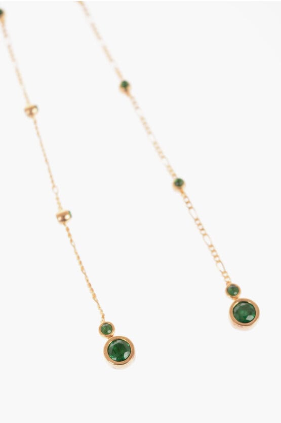 Gouden zilveren ketting met stenen hangers in goud