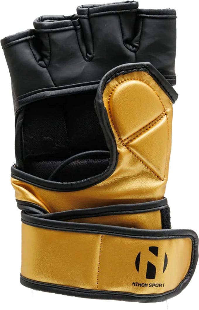 Nihon MMA-handschoen | Zwart / Goud (Maat: M)