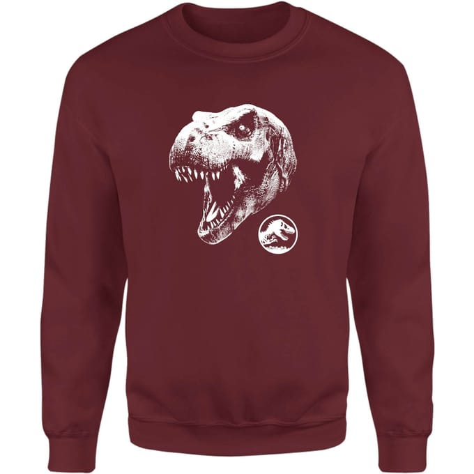 Jurassic Park T Rex Sweatshirt - Burgundy - M
