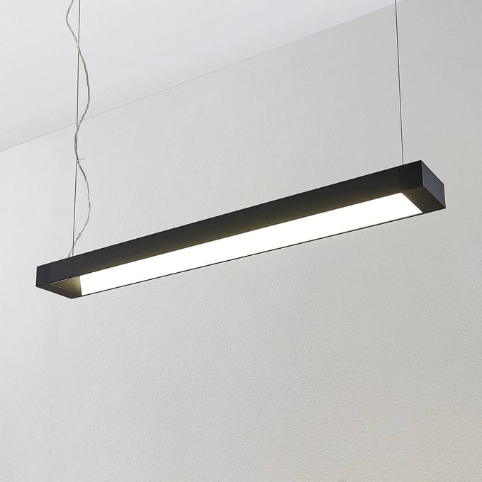 Arcchio LED hanglamp Cuna, 92 cm, zwart, metaal
