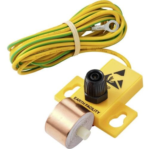 TRU COMPONENTS Ringkabelschoen ESD-aardingsstekker Doorgangsweerstand Incl. koperen band Bag