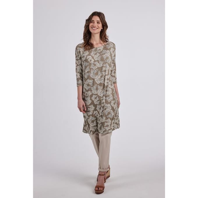 DIDI Dames Loose dress Easy Taupe Cocktail print maat 42