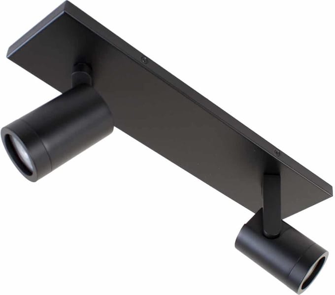 Opbouwspot Aston | Zwart Metaal | Rechthoek | GU10 | 2-voudig | 40cm