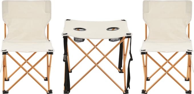 Tuinset Banzi 3-delig campingset opvouwbaar beige casa.pro