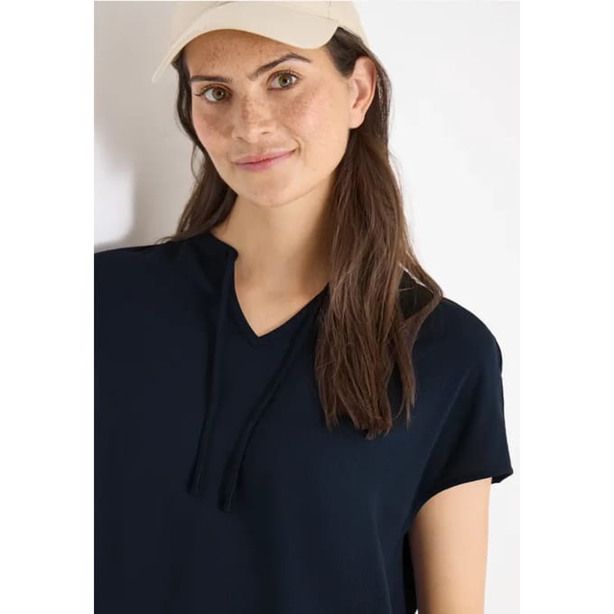 Blouse met korte mouwen en structuurmix