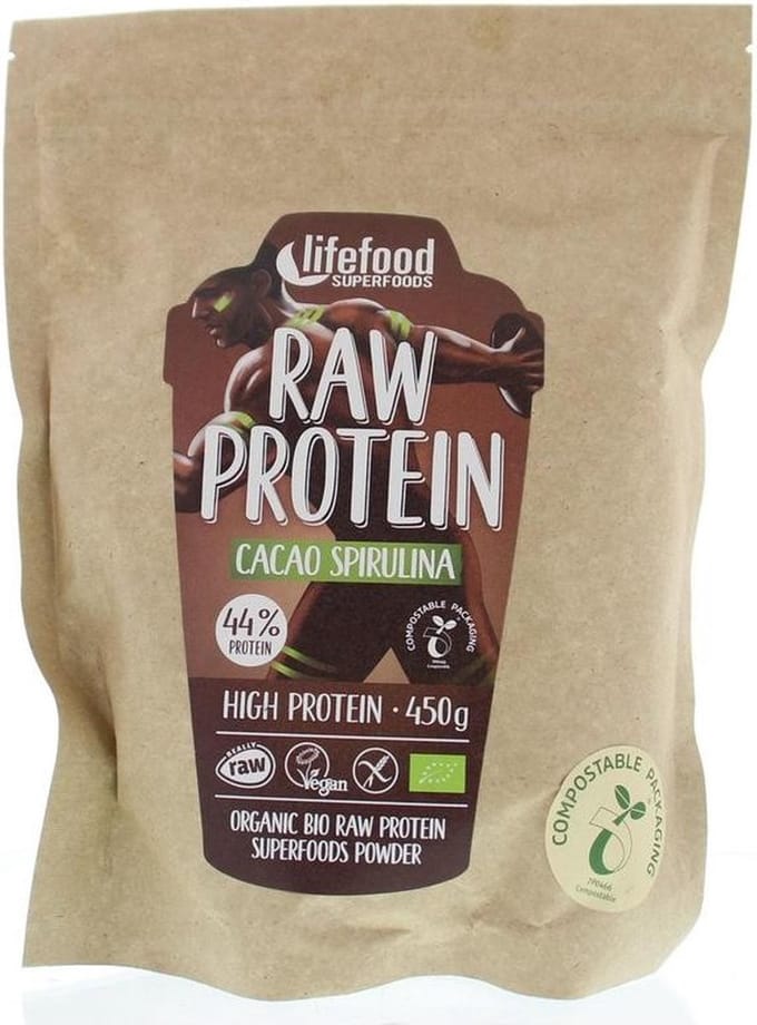 Lifefood Raw Protein  450 gram - Cacao Spirulina