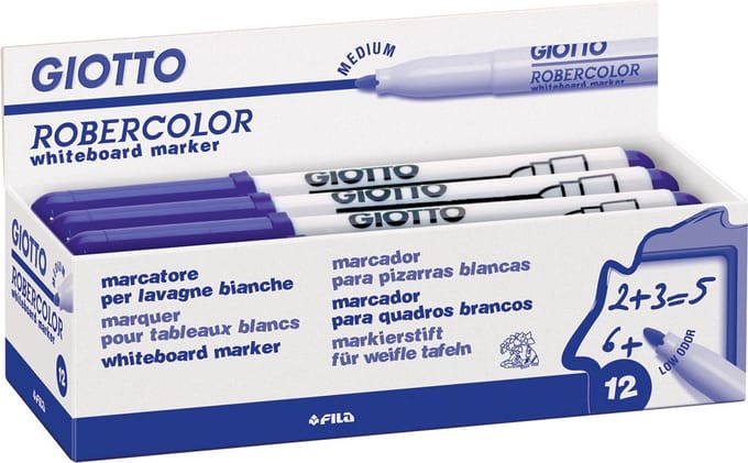 Giotto Robercolor whiteboardmarker, medium, ronde punt, blauw 1 stuk
