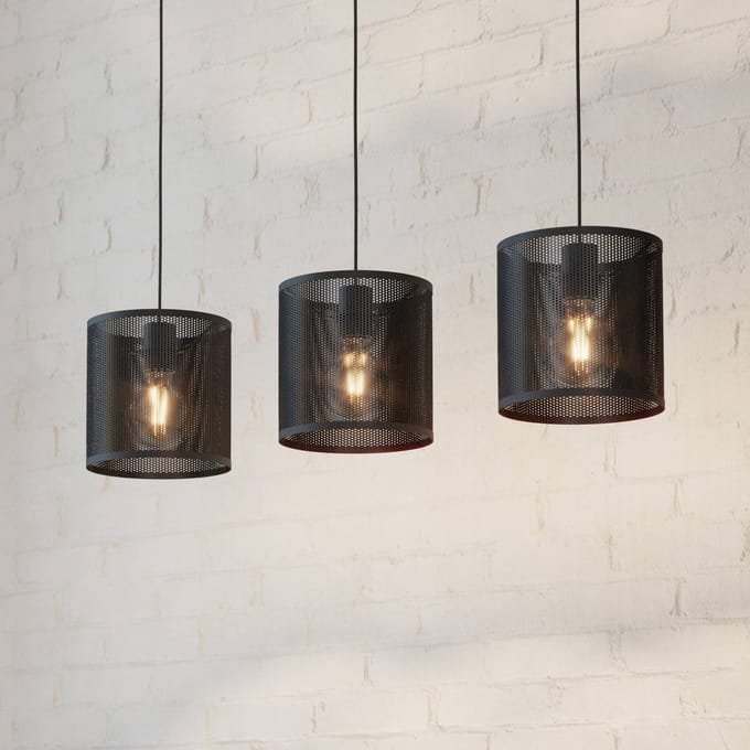 EGLO Hanglamp Manby, lengte 90 cm, zwart, 3-lamps, staal