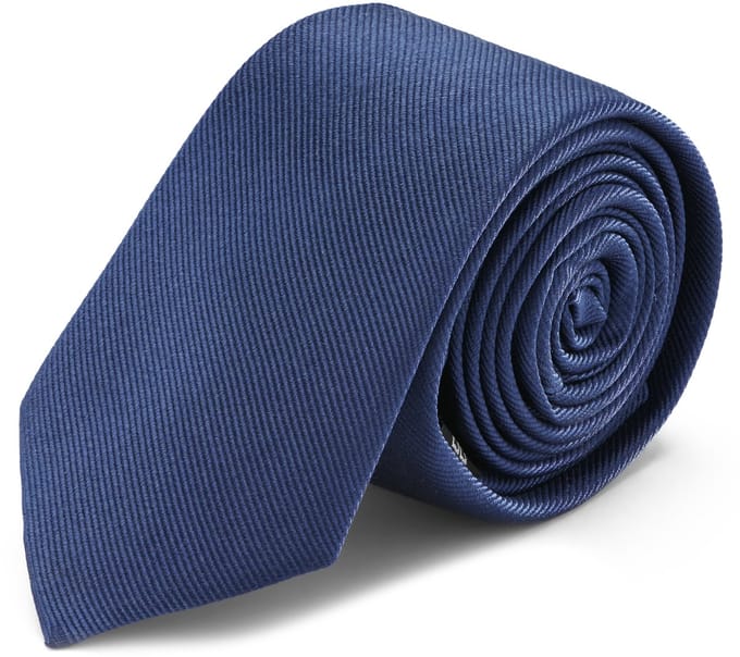6 cm Stropdas van Marineblauw Zijden Twill