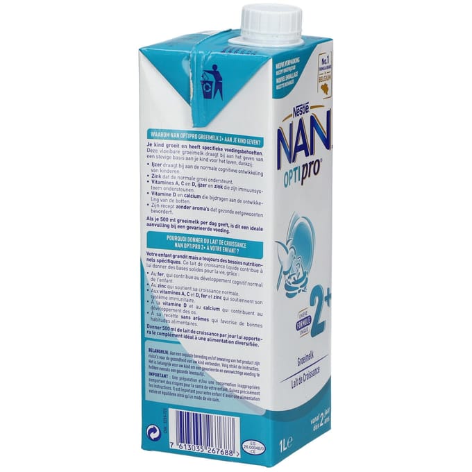 Nan Optipro Groeimelk 2+ Baby 2+ Jaar 1L