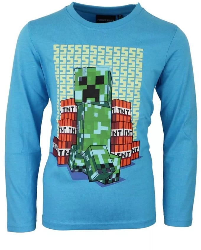 Minecraft T-shirt Longsleeve. Maat 152 cm / 12 jaar.