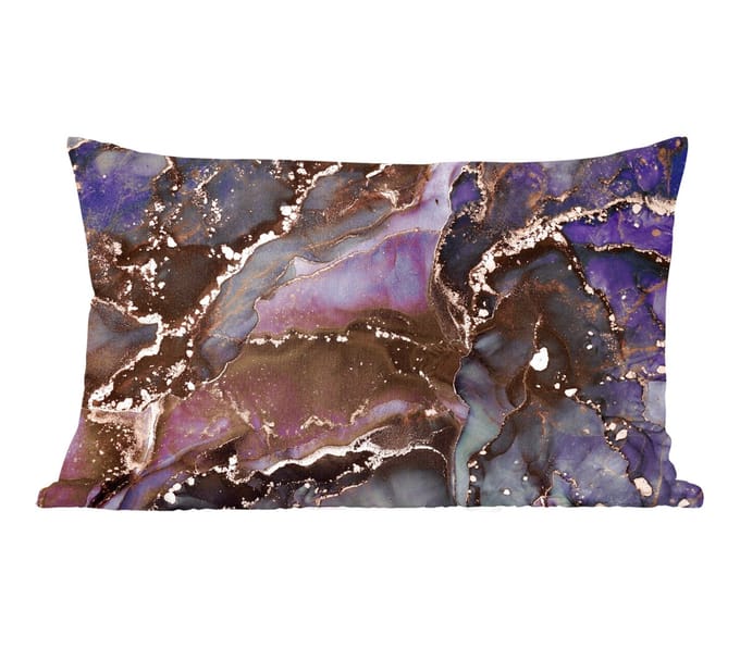 Sierkussens - Kussentjes Woonkamer - 60x40 cm - Marmer - Goud - Roze