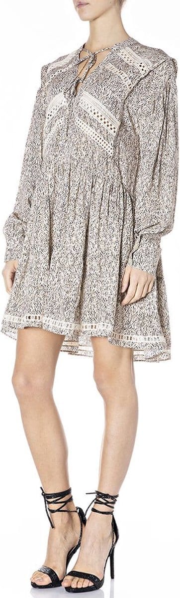 Replay W9709.000.73498 Lang Mouw Jurk Beige XL Vrouw