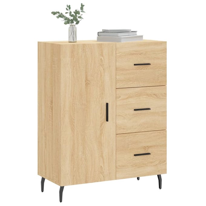 vidaXL - Dressoir - 69,5x34x90 - cm - bewerkt - hout - sonoma - eikenkleurig