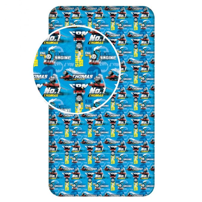 Thomas de Trein Action - Hoeslaken - Eenpersoons - 90 x 200 cm - Blauw