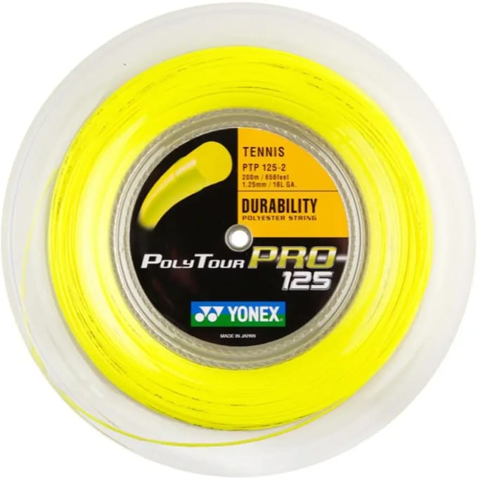Yonex Polytour Pro - 1.25mm - Tennissnaar - Rol 200m - Polyester - Geel