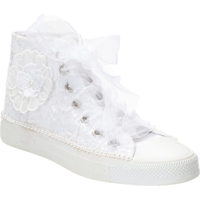 Mariselle Parel Kant Bruids Hoge Sneaker
