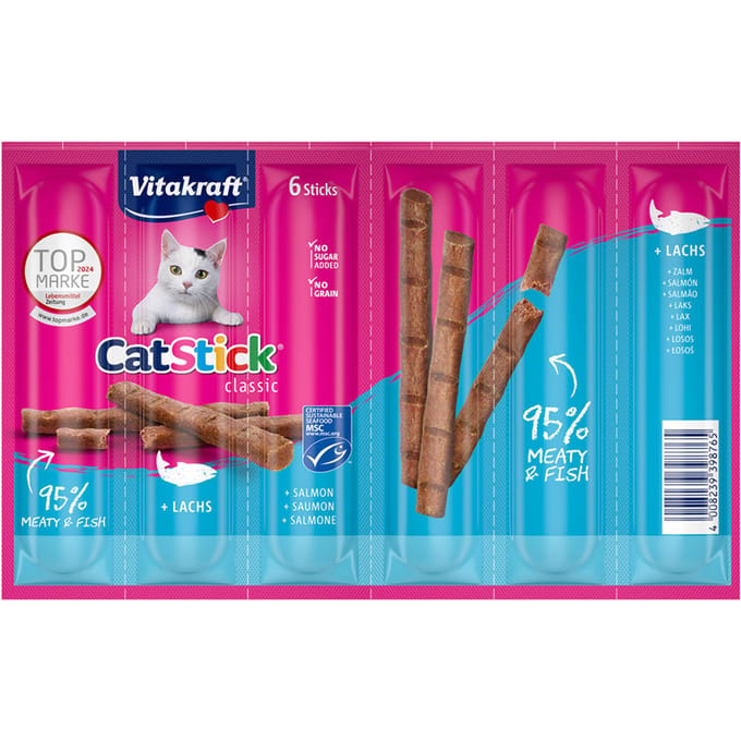 12x6g Cat Stick Zalm Vitakraft Kattensnacks