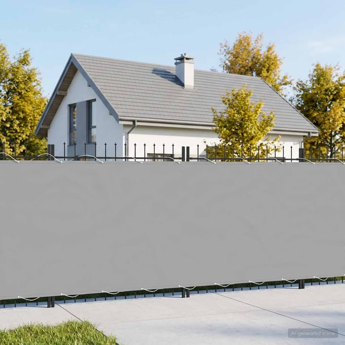 vidaXL - Balkon - Privacy - Scherm - 150 - x - 600 - cm - Polyester - Lichtgrijs