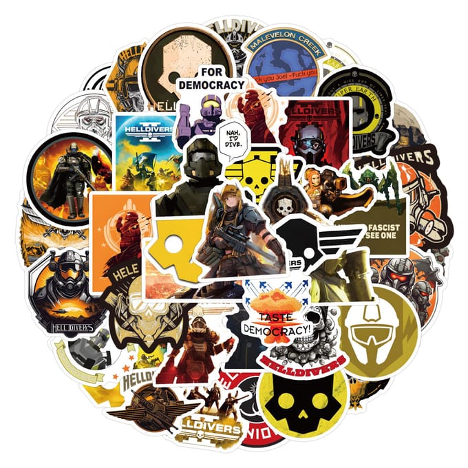 55 Nieuwe Helldivers Game Graffiti Stickers Versier Notebook Koffer Stickers black