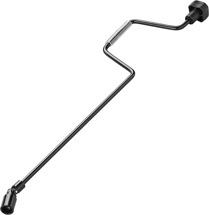 ProPlus Uitdraaislinger 74 cm – Voor caravan hoeksteunen met 19 mm aansluiting – Met cardangewricht – Chroom