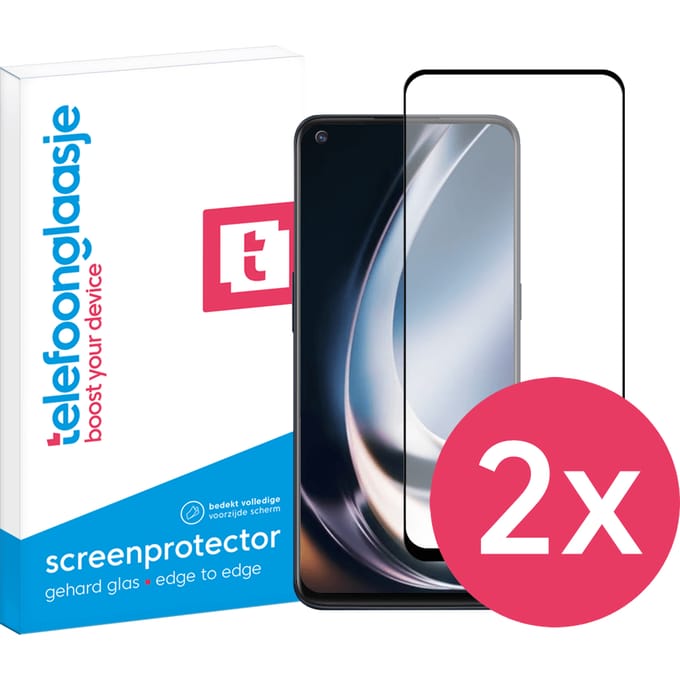 DuoPack: OnePlus Nord CE 2 Lite screenprotector gehard glas Edge to Edge