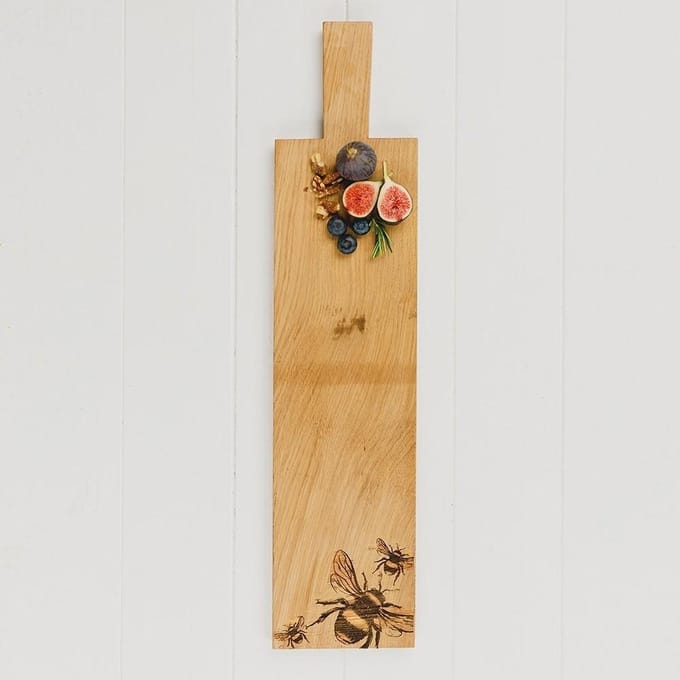 Serveerplank Bijen Lang - 60x15 - Schots Eikenhout - Scottish Made