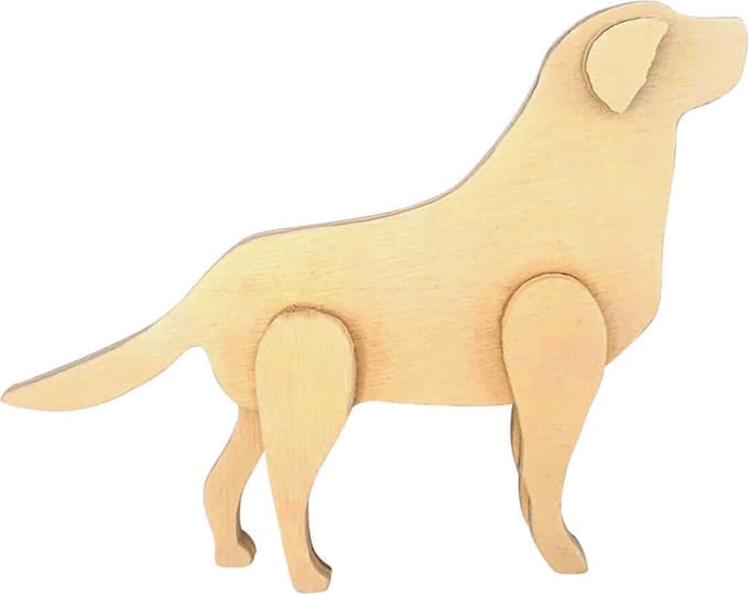 Hond - Hout 3D Staand - Hobby & DIY - Duurzaam & Onbehandeld Hout - 9.5x12.5x2cm