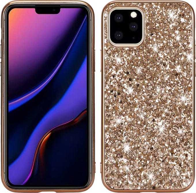 Coverup Glitter Back Cover - Geschikt voor iPhone 11 Hoesje - Goud