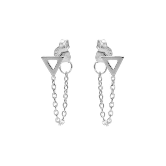 Karma oorbel Chain Open Triangle zilver M1829