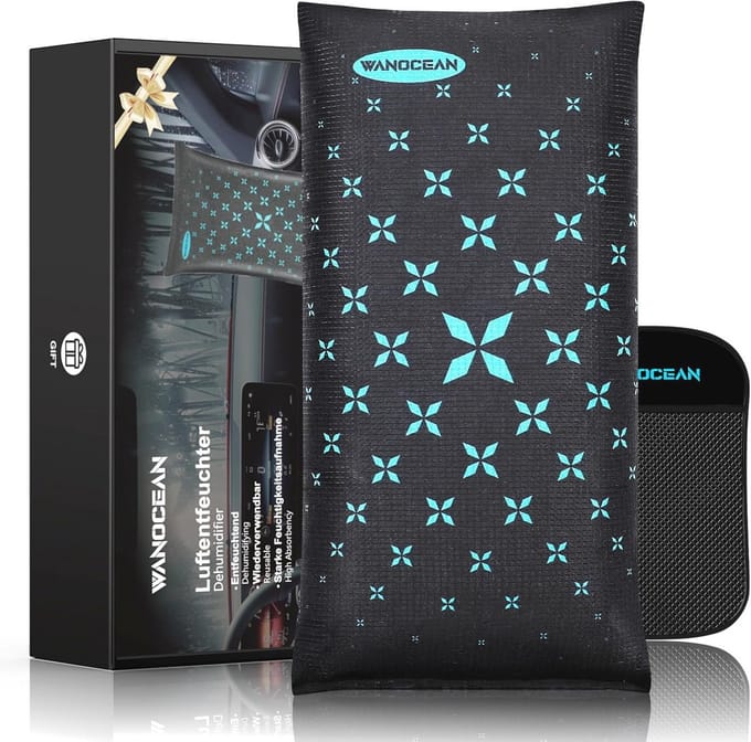 Hernieuwbare Auto Ontvochtiger 1 kg met Antislip Pad - Vochtabsorberende Silicagel Kussen
