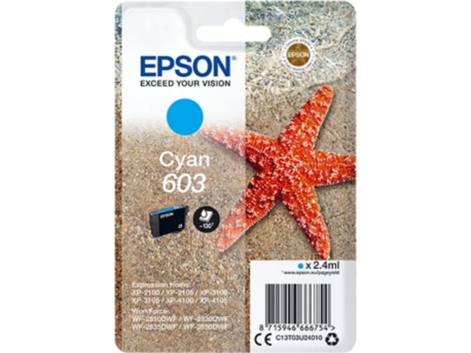 Epson originele inktcartridge 1 stuk cyaan - Standaardcapaciteit voor uw printer - Office Electronics