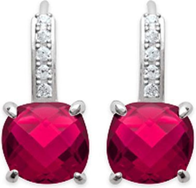 Amanto Oorbellen Dorra Red - 925 Zilver Gerhodineerd - Ø7mm - 17mm