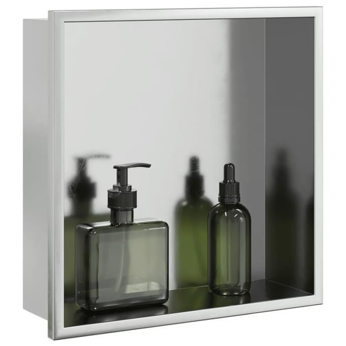 vidaXL - Douchenis - 32x32x9 - cm - roestvrijstaal - geborsteld - zilverkleurig