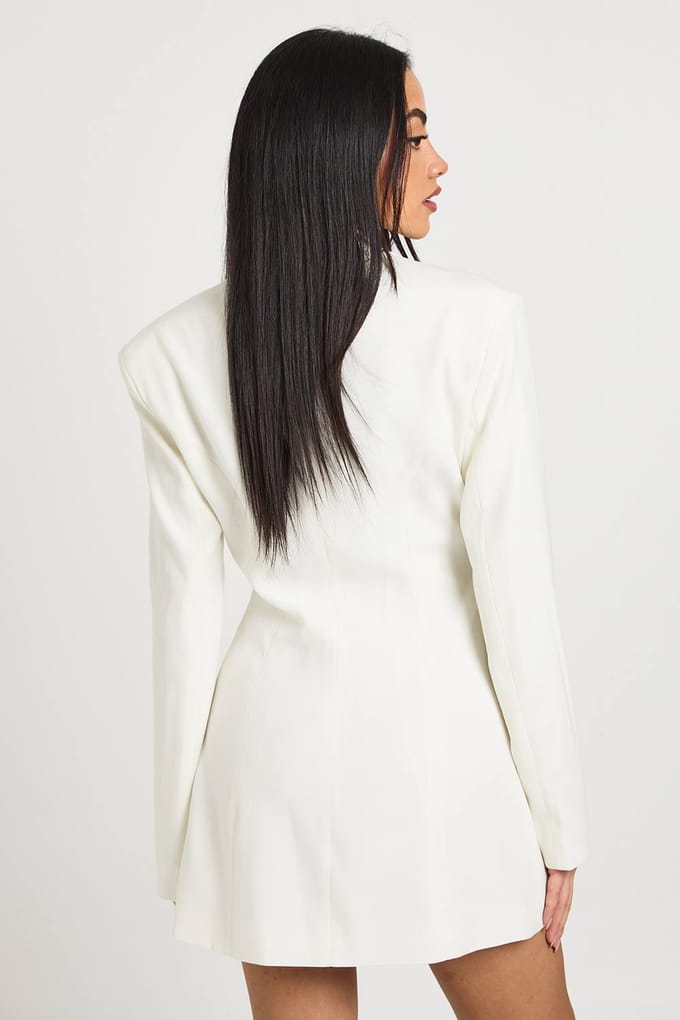 boohoo Dames Blazerjurk Met Grote Gouden Knopen | Ivoor | Maat: 36