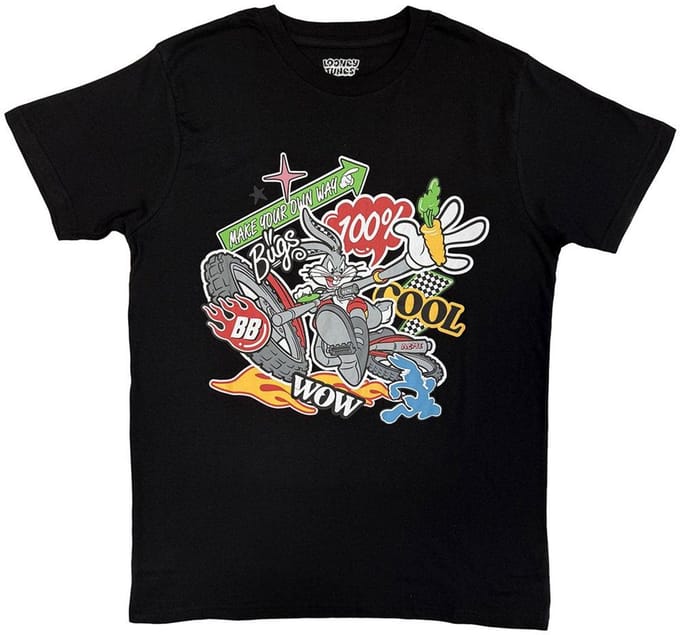 Looney Tunes - Cool Bugs Bunny Heren Tshirt - S - Zwart