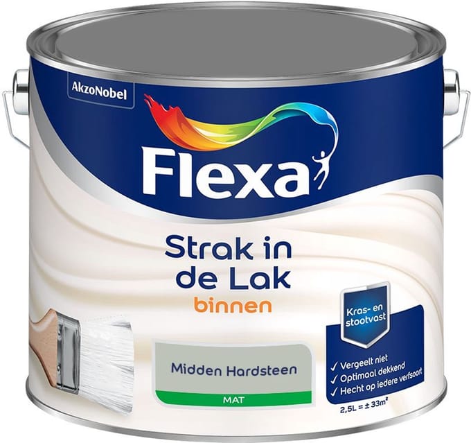 Flexa - Strak In De Lak Binnenlak Mat - Midden Hardsteen - Mengverf - 2,5 L